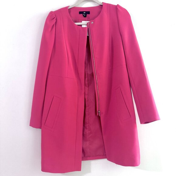 H&M Pink Long Jacket/Blazer Modern Minimalist Design - Picture 5 of 9